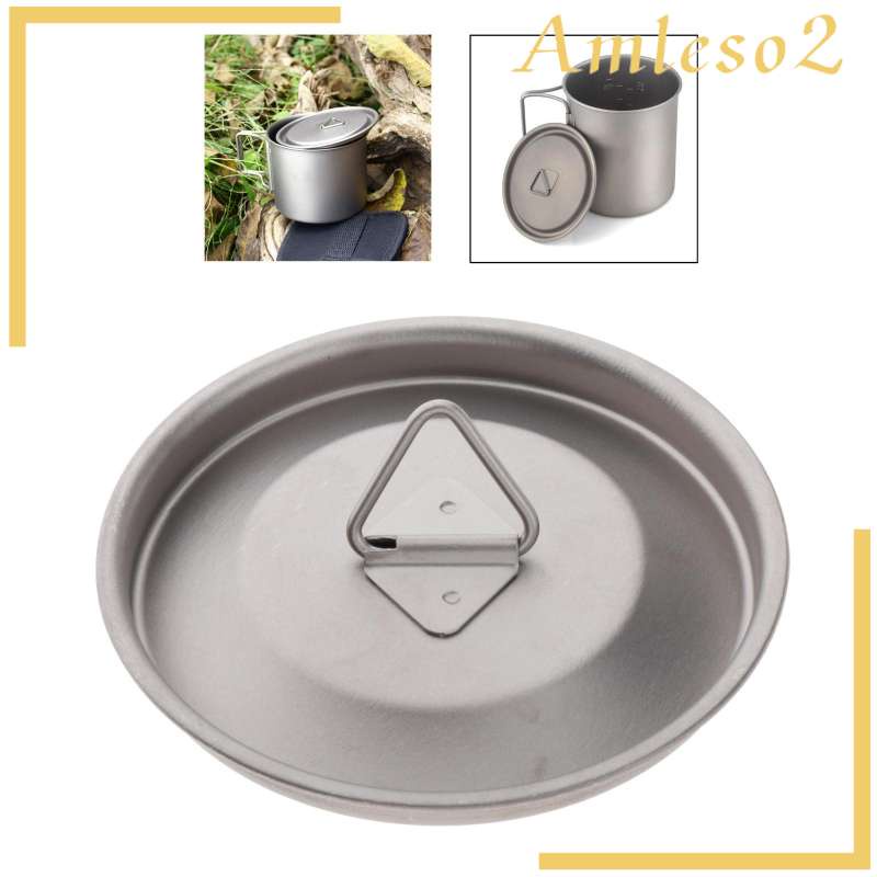 Portable Ultralight Titanium Alloy Mug Lid Water Cup Cover with Handle