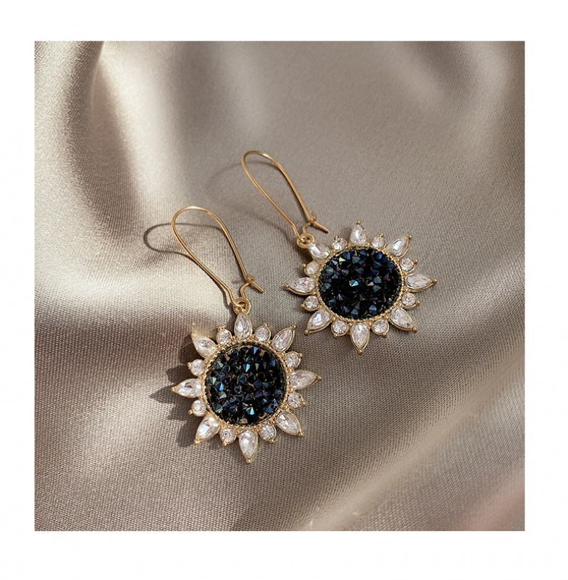 Đôi bông tai hình hoa hướng dương đính đá thời trang cho nữ