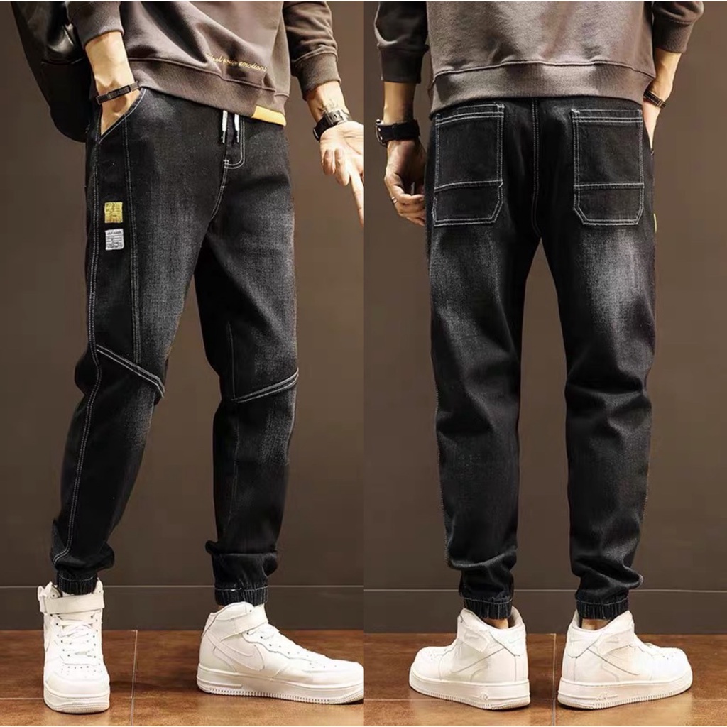 Quần jean jogger nam cạp chun bo gấu, quần bò baggy năng động - OMAN QJ013 | BigBuy360 - bigbuy360.vn