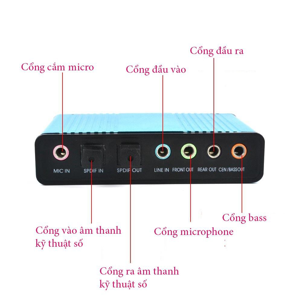 Card Âm thanh Sound USB 5.1 USB 6CH + Optical audio