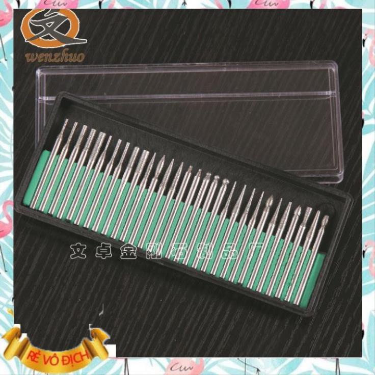 Bộ 30 mũi mài khắc chân 3mm dùng cho máy khoan mài mini