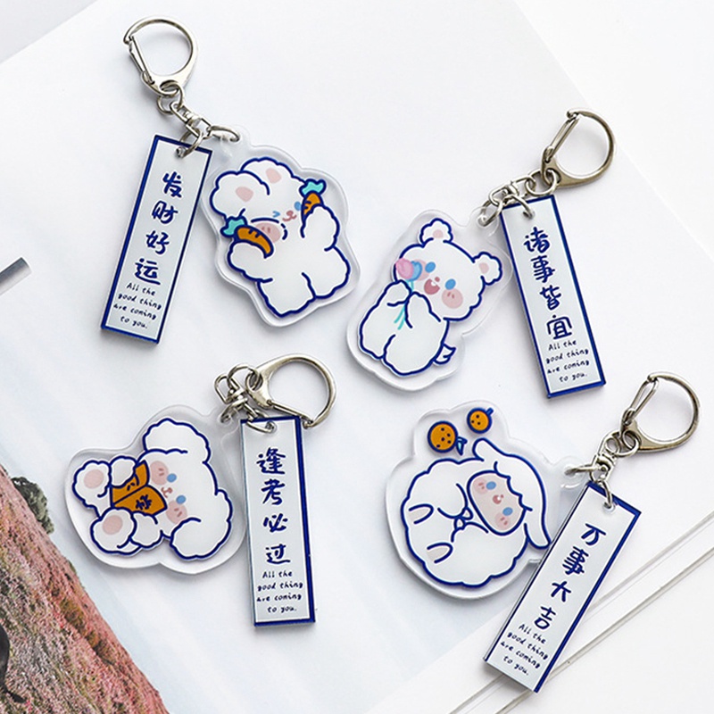 Móc khóa hình búp bê may mắn dễ thương