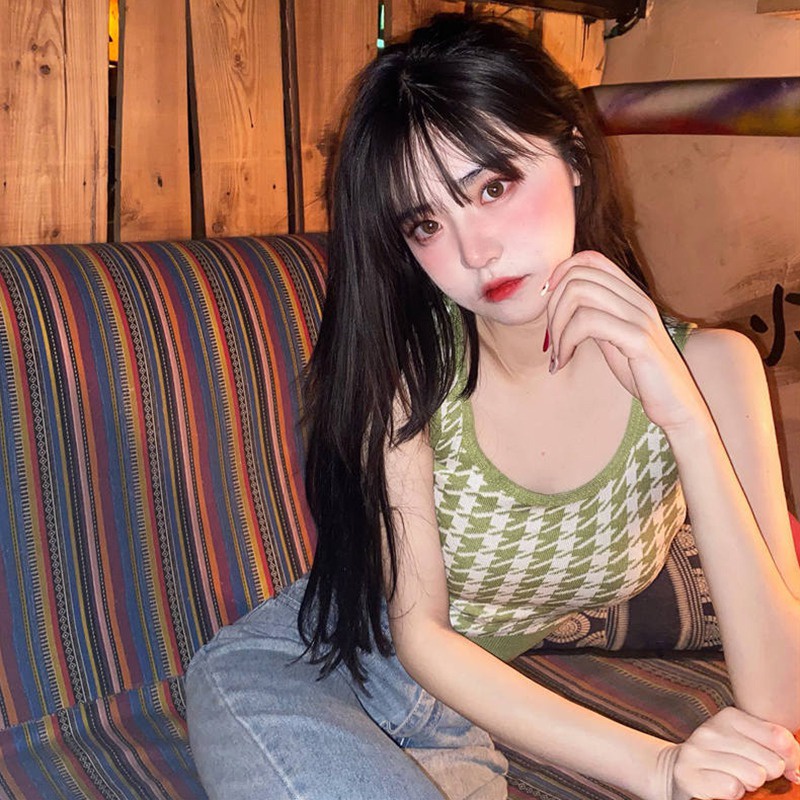 Áo Croptop Dệt Kim Không Tay Cổ Vuông Ôm Dáng Trọng Lượng Nhẹ Thời Trang Cho Nữ