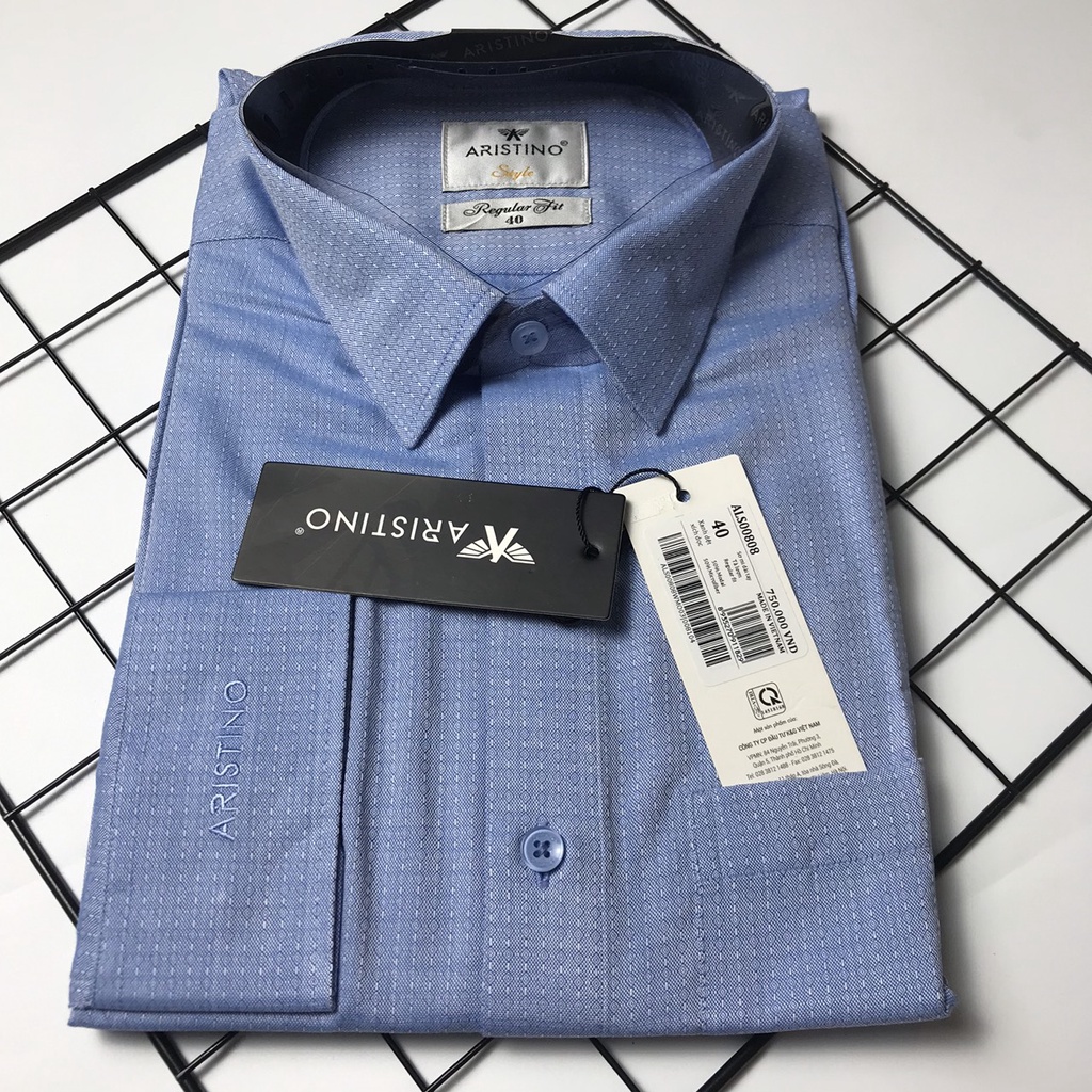 Áo sơ mi nam dài tay ARISTINO thời thượng from regular sợi sồi mềm mát ALS00808
