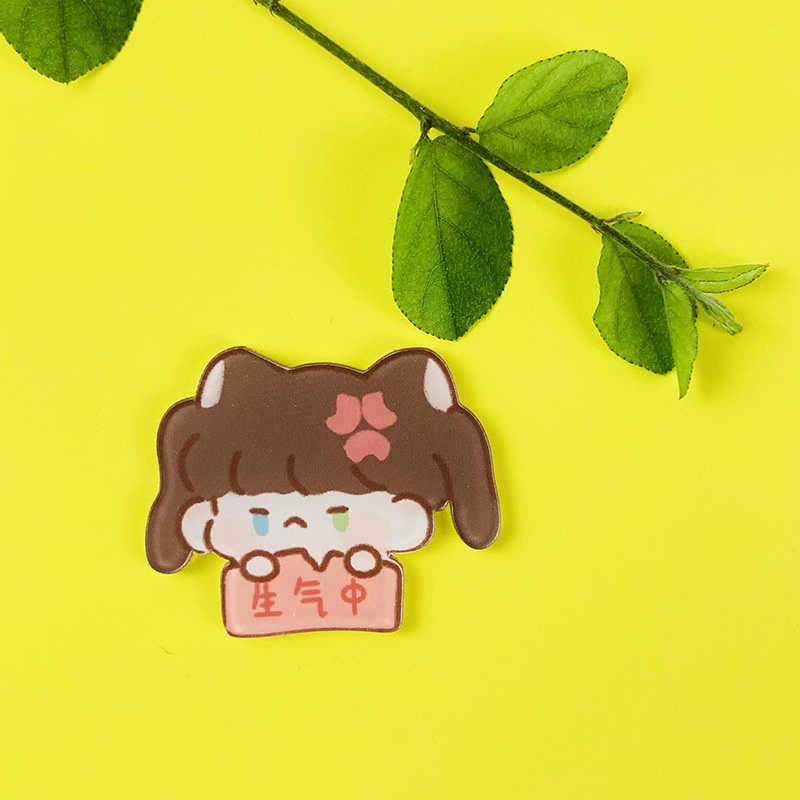 Sticker cài áo, Huy hiệu balo dễ thương Tobun Fashion nhựa acrylic SPM07