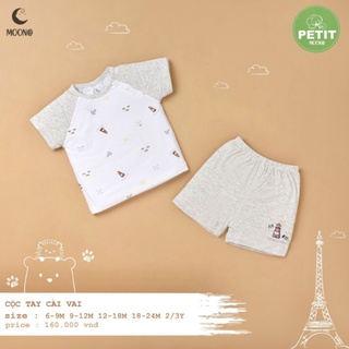 (Moon) Bộ cộc tay petit Moon cho bé