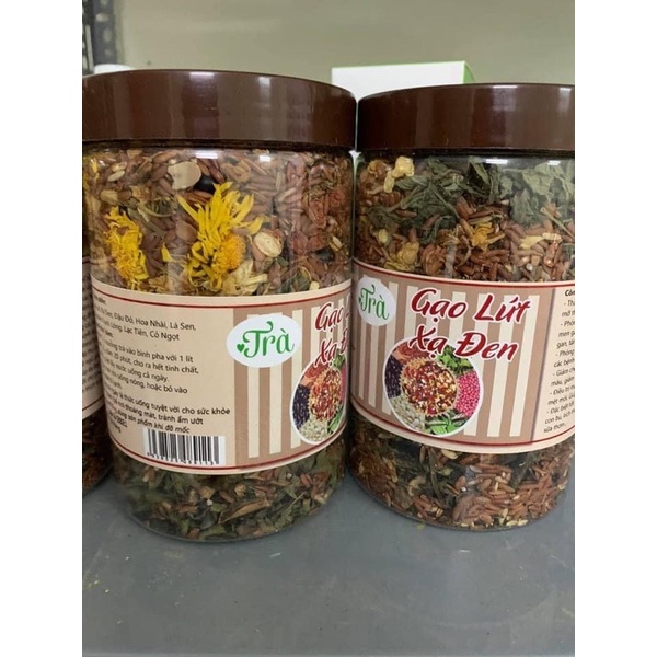 Trà gạo lứt xạ đen hộp 500gr