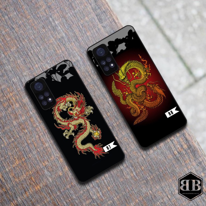 Ốp lưng kính cường lực Xiaomi Redmi Note 11 4G / Redmi Note 11S các mẫu rồng cho nam