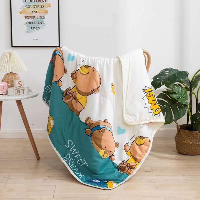 Chăn mền trẻ em cotton đũi mềm thoáng mát 1mx1.4m