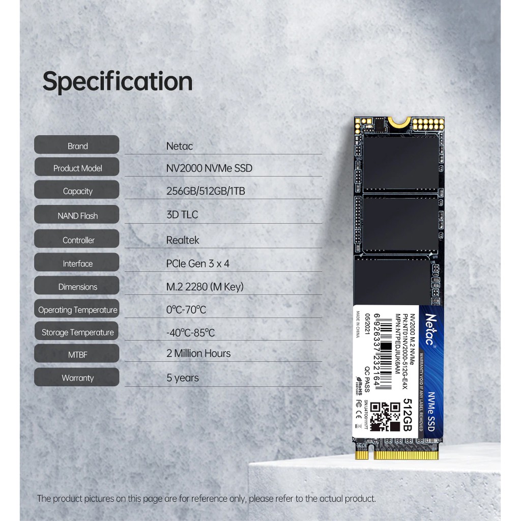 SSD Netac M.2 PCIe NVME NV2000 256Gb 512Gb 1Tb. Đọc Tuần Tự 2400Mb/s | BigBuy360 - bigbuy360.vn
