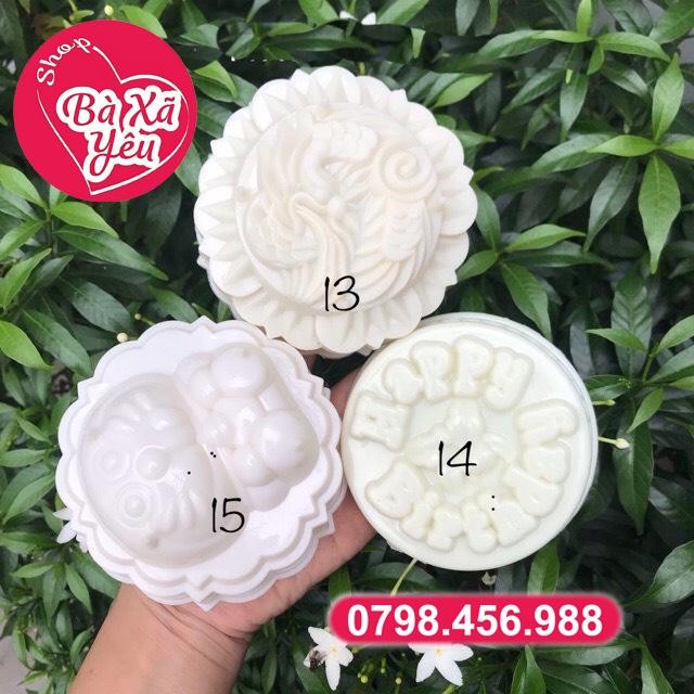 Bộ 3 khuôn rau câu , trung thu 3D hoạ tiết tròn - BX1806