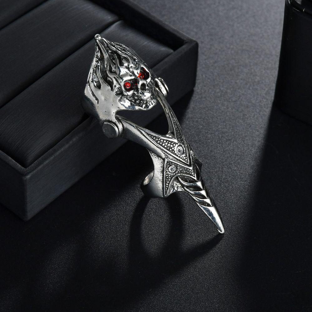FORBETTER Nhẫn Hình Móng Vuốt Đầu Lâu Có Thể Điều Chỉnh Kích Cỡ Phong Cách Gothic Cổ Điển