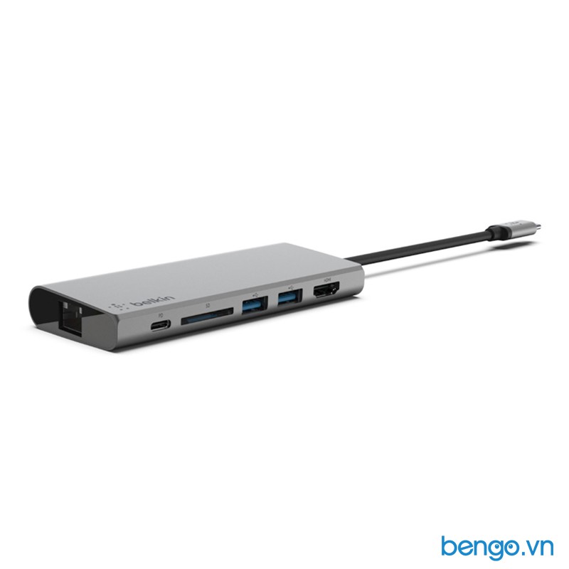 Hub 6 trong 1 Belkin USB-C™ Multimedia Hub hỗ trợ 4K