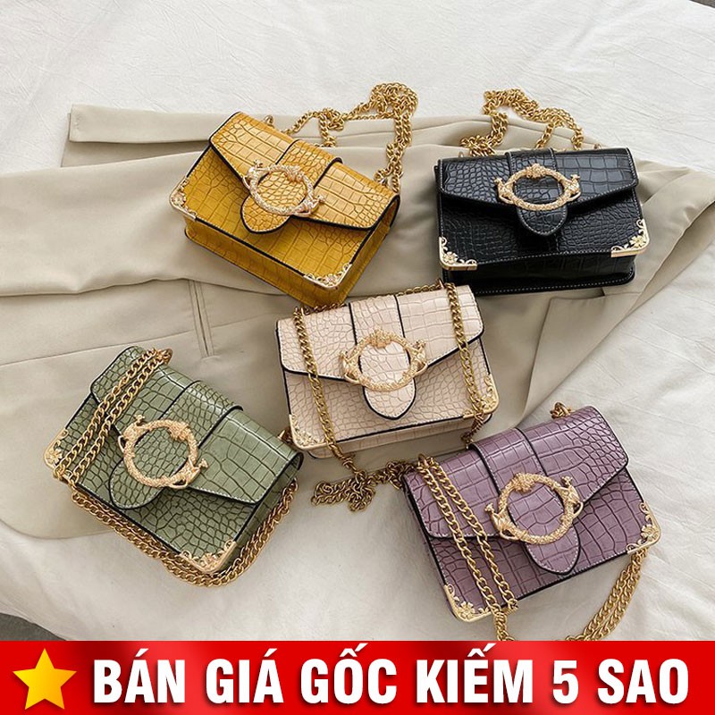 Túi Đeo Chéo Kẹp Nách Khuy Tròn Da Sần P2018