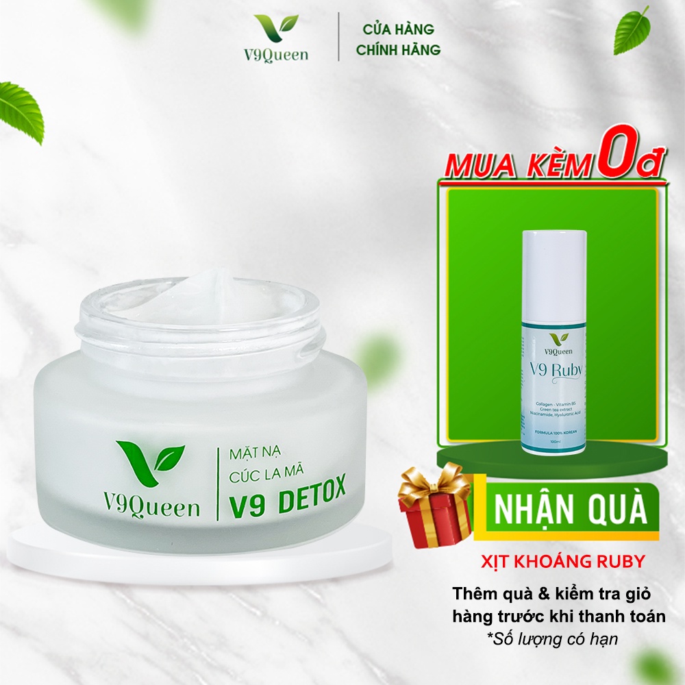 Mặt nạ thải độc V9Queen, dưỡng ẩm làm sáng da ngăn ngừa thâm nám tàn nhang V9 Detox 30ml