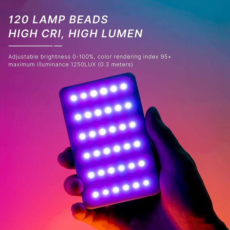 Đèn Led 360 Màu Cho Điện Thoại, Máy Ảnh Hỗ Trợ Quay Phim, Chụp Ảnh Ulanzi VL120 RGB