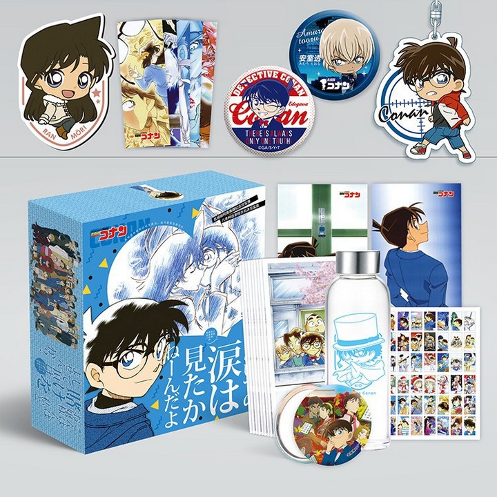 (200) Hộp quà tặng anime Conan Kid mẫu lớn ver 3 có bookmark postcard huy hiệu ảnh dán ảnh thẻ poster anime chibi