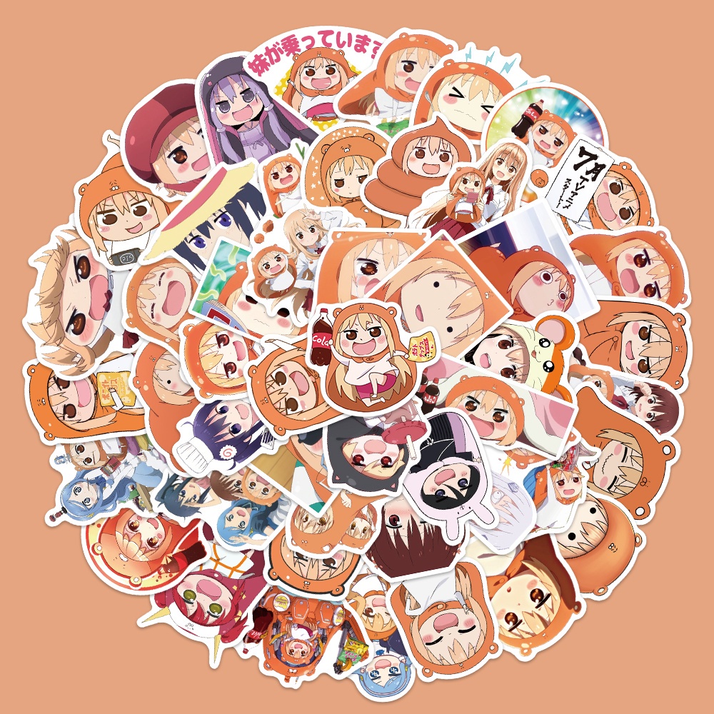Set 10/25/50 miếng dán trang trí laptop vali họa tiết hoạt hình Himouto Umaru-chan đáng yêu