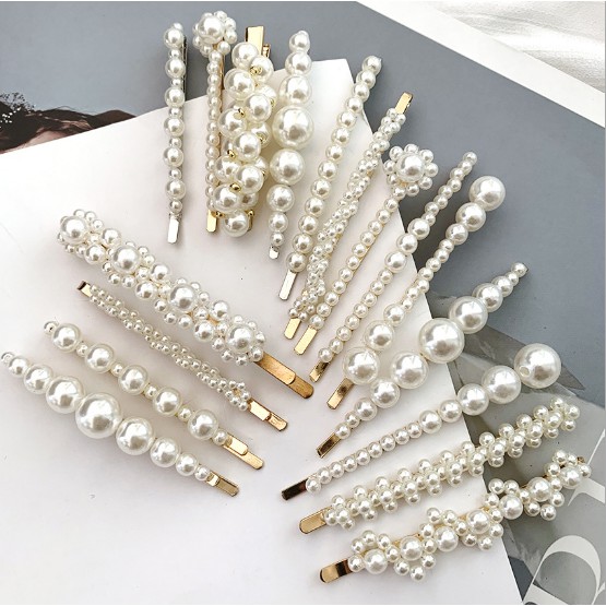 Cặp tóc Trendy gắn ngọc đơn giản thanh lịch [ PHỤ KIỆN TÓC ]_C142
