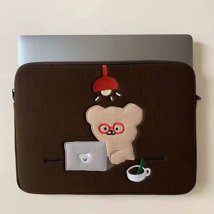 Túi Đựng Laptop 11/13/15 inch In Hình Gấu Đáng Yêu Phong Cách Hàn Quốc
