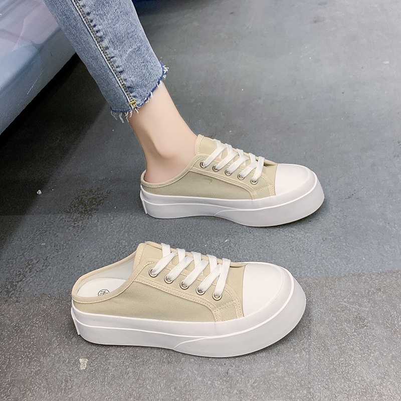 Giày Ulzzang Sục Thể Thao Nữ Vintage, Sục Hồng Da Beo Đạp Gót Đế Độn 4cm Hàn Quốc Street Style - Iclassy_shose