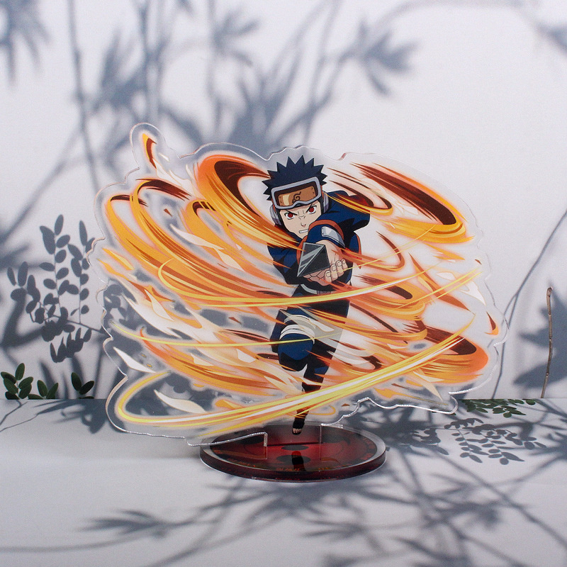 Mô hình nhân vật Naruto Uchiha Sasuke bằng acrylic trong suốt để bàn trang trí