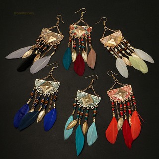Bông tai lông vũ thời trang Boho