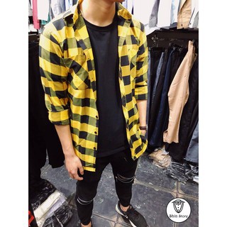 Áo Flannel Shirt Nam Màu Vàng Mẫu Mới Nhất - Shop đồ công sở