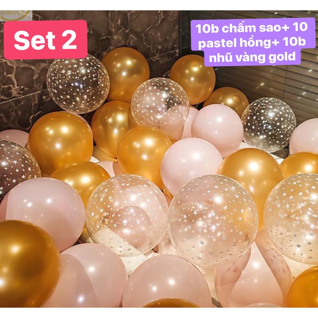 Bóng mix màu trang trí sinh nhật .( set 30 bóng ) .