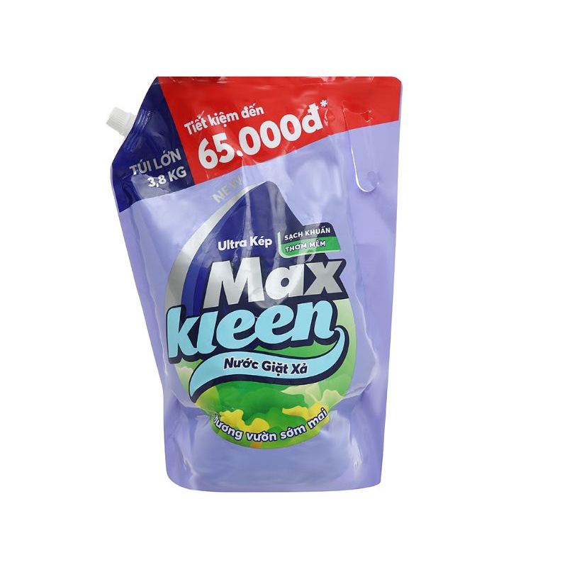 Nước giặt xả MaxKleen 3.8kg 2 loại chai và túi