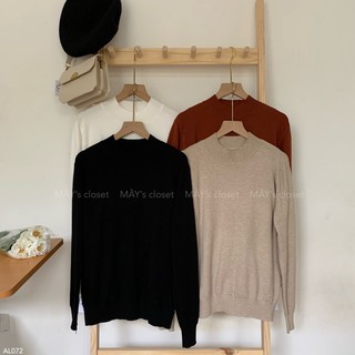 Áo len trơn mỏng cổ 3 phân