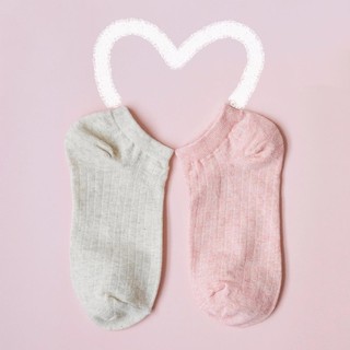 Made in Korea-Tất/Vớ trơn pastel cổ thấp