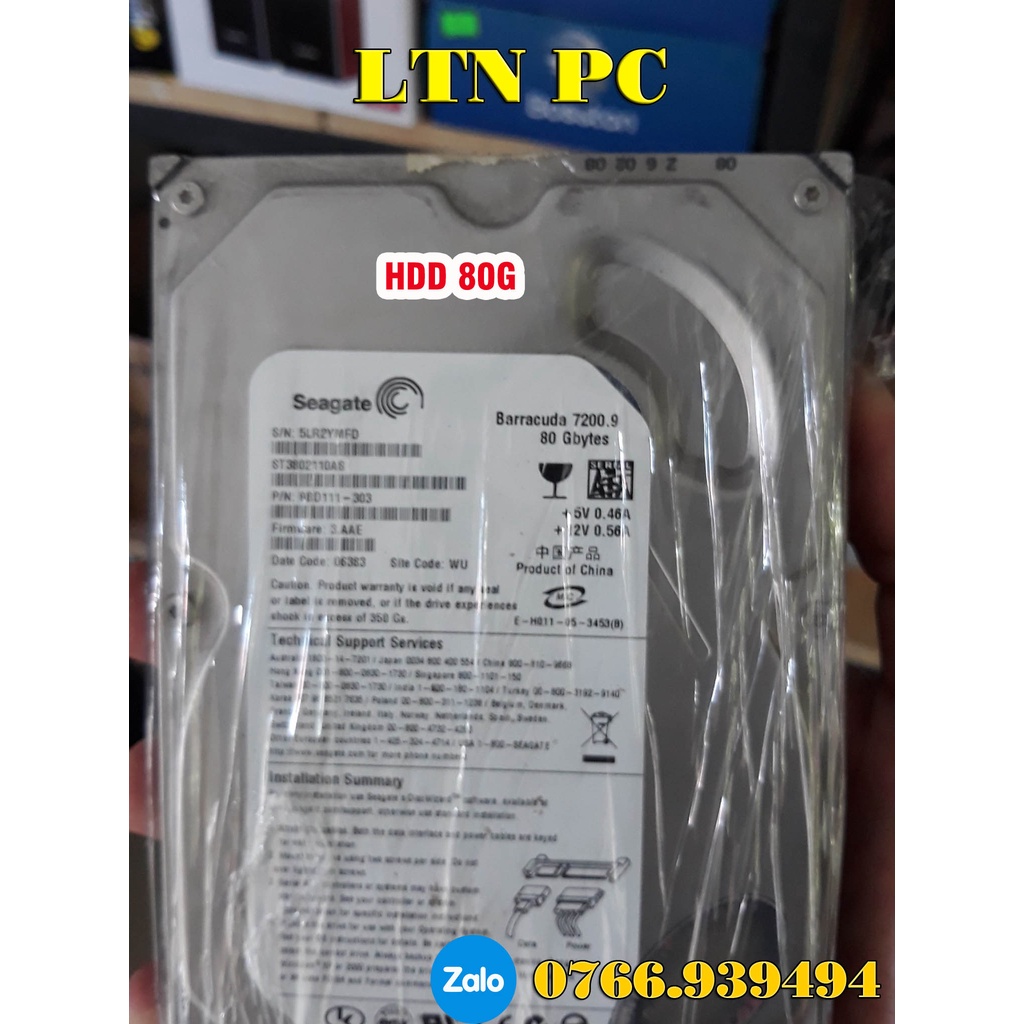 Ổ cứng - HDD 80G, 160G, 250G, 320G, 500G, 1T...Hàng thanh lý Cty