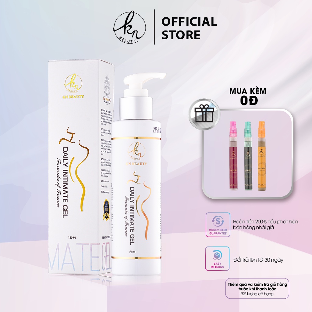 Dung dịch vệ sinh phụ nữ  Daily Intimate gel KN Beauty 150ml – Kháng khuẩn, thơm mát tặng sữa tắm