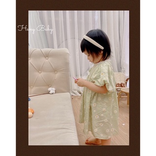 [ Hany Baby ] Váy Đũi Mềm Tay Phồng Cổ Ren