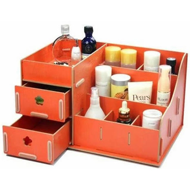 Kệ Để Đồ Trang Điểm Và Mỹ Phẩm bằng gỗ ( Đỏ)