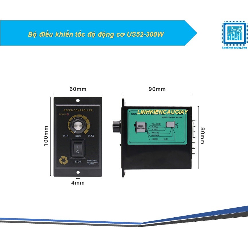 [FreeShip] [Giá hủy diệt] Bộ điều khiển tốc độ động cơ US52-300W