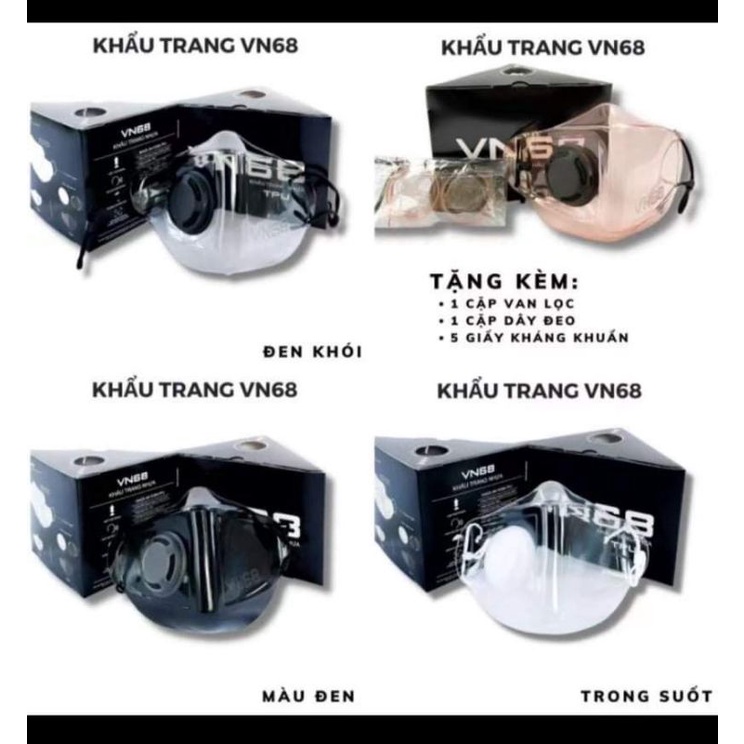 [có Logo VN68][Chính Hãng] Khẩu Trang Trong Suốt Khẩu Trang 3D Mask Nhựa Dẻo TPU VN68