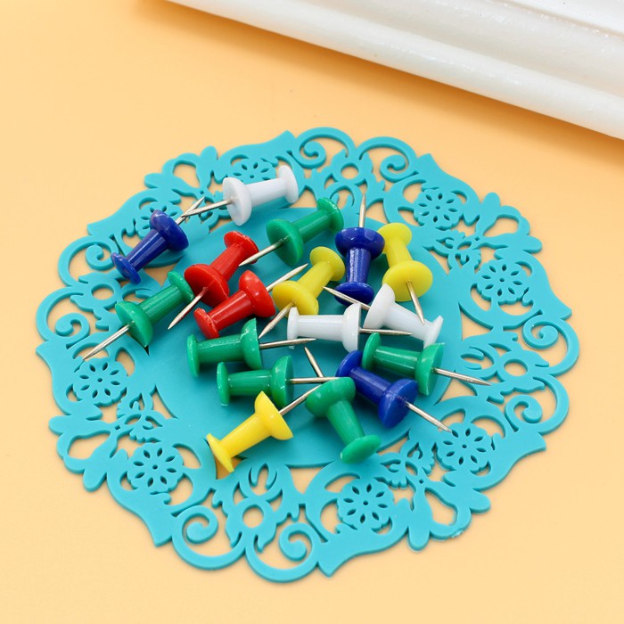 Hộp 35 chiếc đinh ghim giấy tờ lên bảng tin nhiều màu sắc DL 0021 (GMD01)