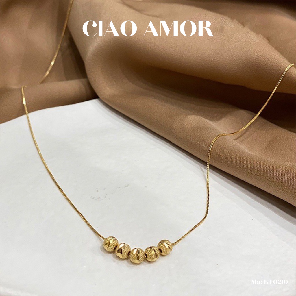 Set dây chuyền nữ, vòng tay nữ nhiều hạt tròn Trang sức Ciao Amor - KT0210