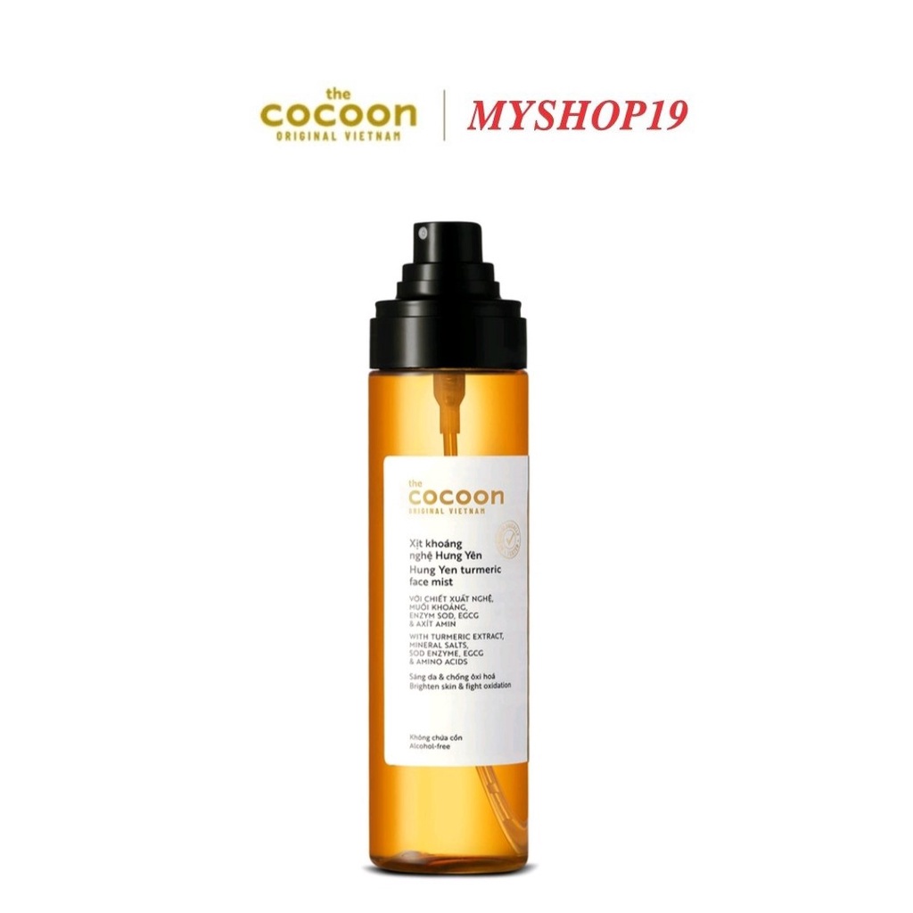 Xịt khoáng Nghệ Hưng Yên Cocoon 130ml làm sáng và cấp ẩm