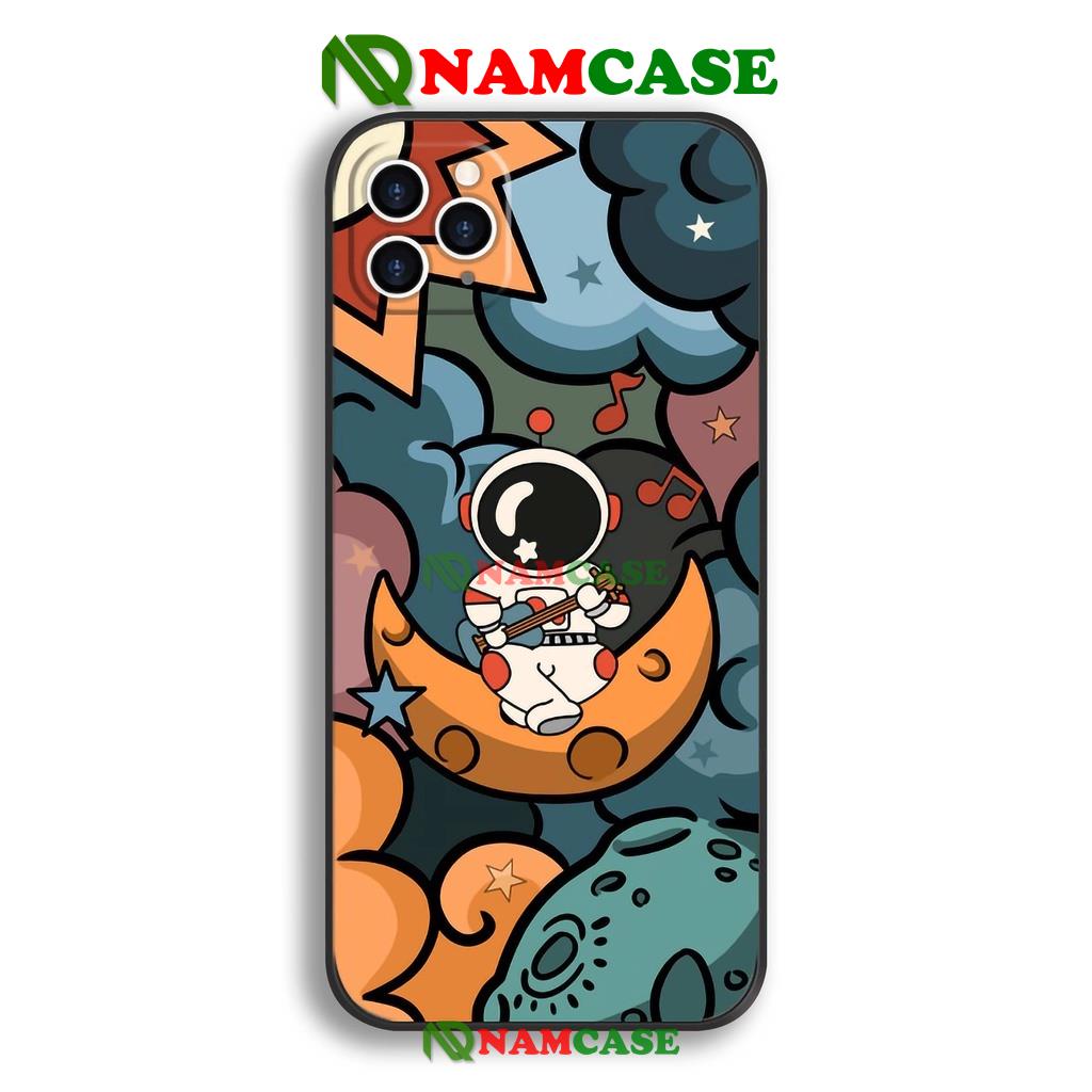 Ốp lưng iPhone Phi hành gia Nasa cạnh viền vuông silicon mềm dẻo cho iphone 6/6s/7/8/X/XS/11/12/13 Pro Plus Max