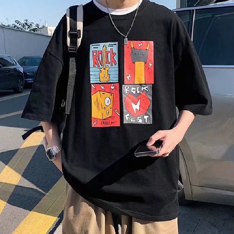 Áo Thun Tay Ngắn Dáng Rộng In Chữ Phong Cách Hip Hop Đường Phố Hàn Quốc Thời Trang Cho Nam Và Nữ [M-8XL]