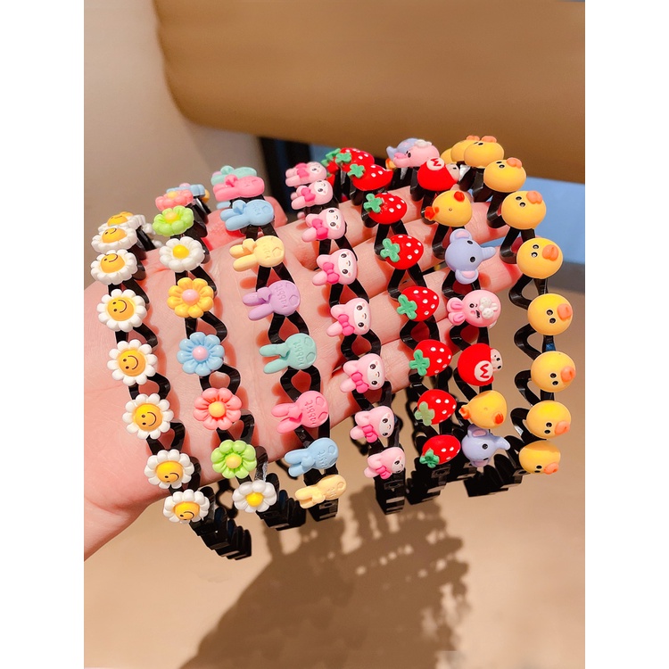 Băng Đô Cài Tóc Chống Trượt Họa Tiết Hoạt Hình Dễ Thương Cho Bé Gái