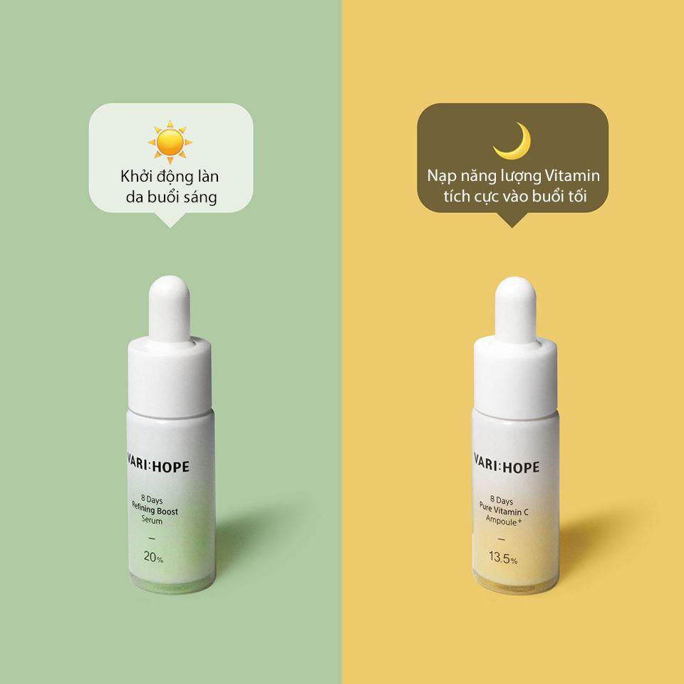Combo Dưỡng Trắng Da Varihope AHA BHA PHA Serum & Varihope Vitamin C Ampoule