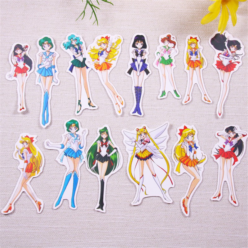 14Pcs/set ❉ Sailor Moon Tsukino Usagi Diary Stickers ❉ DIY Fashion Mixed Scrapbooking Doodle Decals Stickers