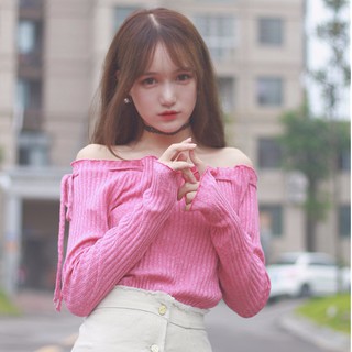 Áo hàn Quốc trể vai len