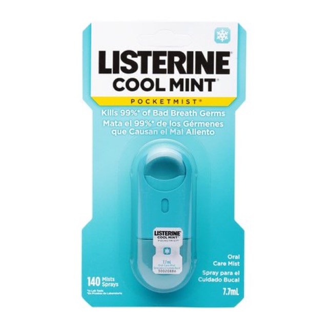 Xịt khử khuẩn vòm họng Listerine Pocketmist của Mỹ