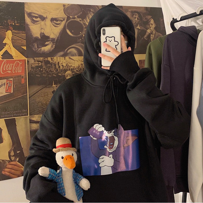 Áo Hoodie Nữ unisex Haley Tom & Jerry phong cách Hàn Quốc cá tính, Chất nỉ bông đẹp HD50 | BigBuy360 - bigbuy360.vn