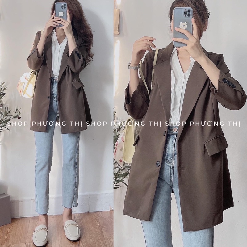 Áo blazer nữ dài tay túi ngực - Áo vest nữ tông màu siêu tây (hình thật/sẵn)